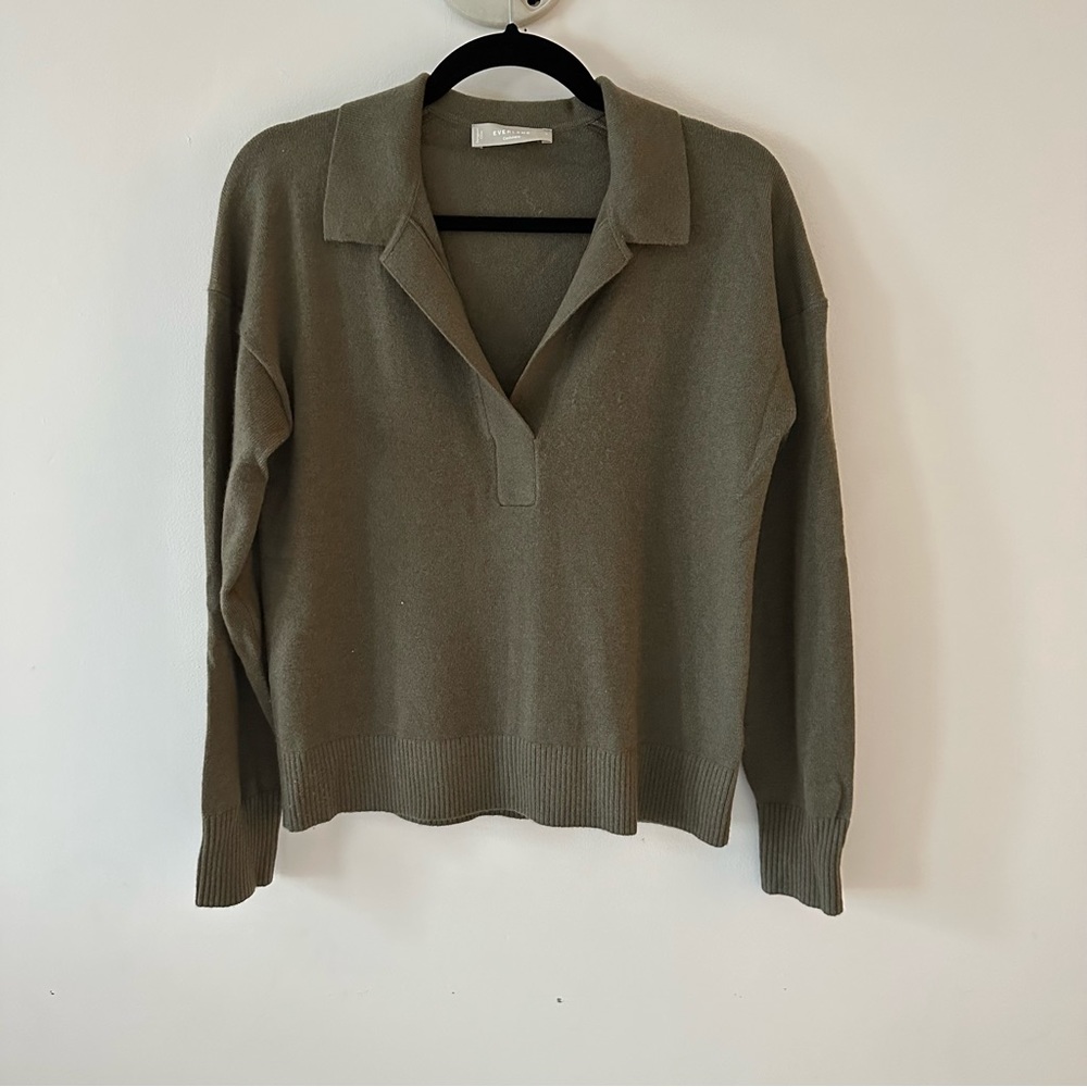 Everlane Cashmere Polo Sweater in Kalamata, Size S